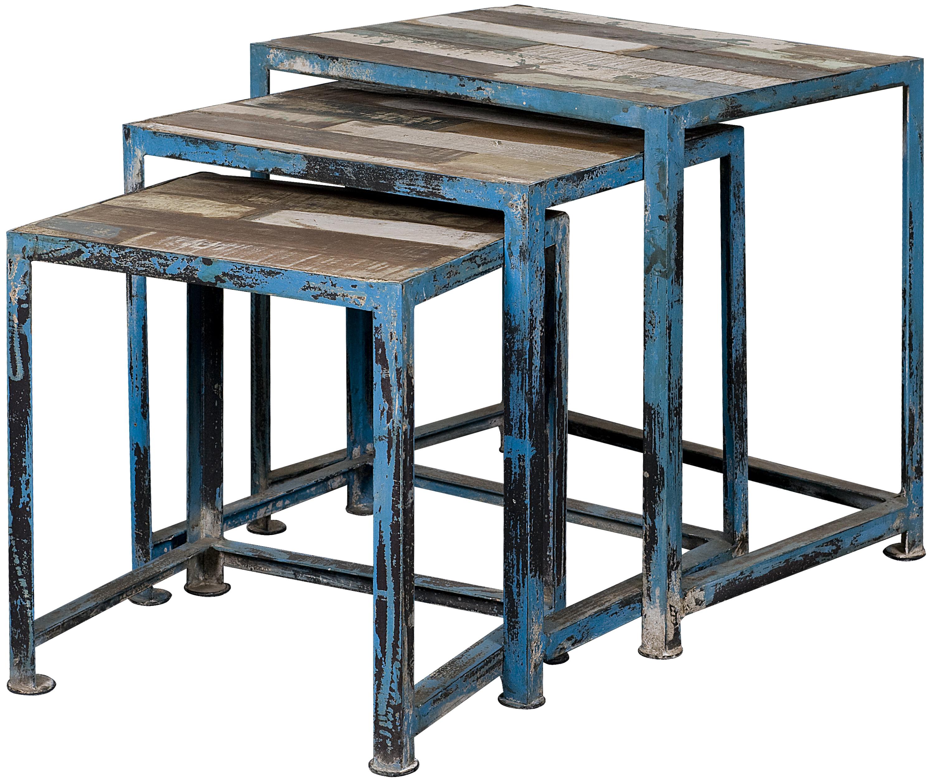 Rustic wood discount nest of tables